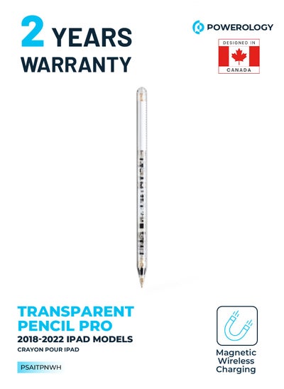 Buy 1.5mm Tip Smart Apple iPad Transparent Pencil - White in UAE