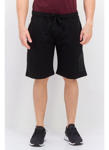 Buy Men Brand Logo Basic Shorts, Black in Saudi Arabia