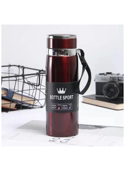 Buy VIO Stainless Steel Double Wall Vacuum Insulated Water Bottle Flasks. Wide Mouth Leak-Proof Thermos for Hot and Cold Beverages Drinks. Sports, Gym, Traveling, Outdoors, School - 800ml (Wine) in UAE