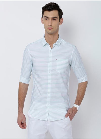 اشتري Striped Slim Fit Shirt with Chest Pocket في السعودية