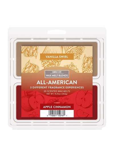 اشتري 100-Piece All-American 3-in-1 Fragrance Scented Wax Melt Blends Cream and Red 262 g 87831173 في السعودية