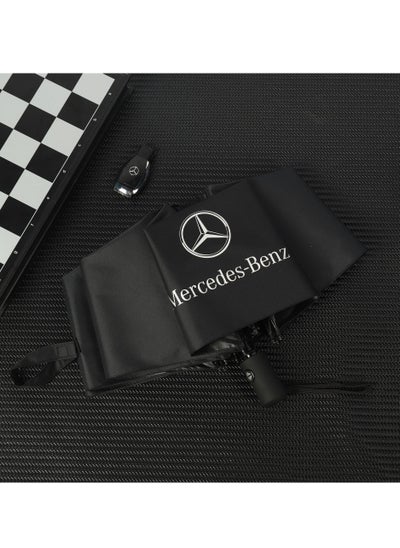 اشتري 4S shop automatic vinyl umbrella folding car logo Mercedes-Benz umbrella في السعودية