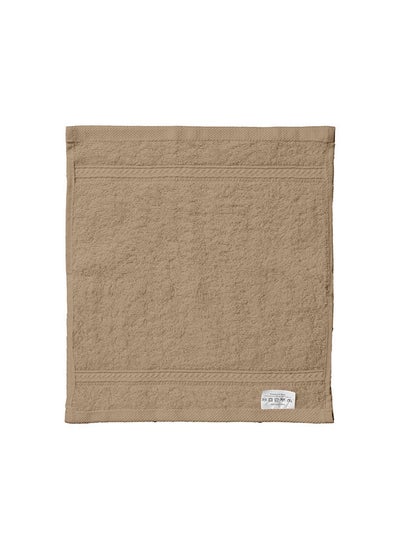 Buy Deyarco Princess Terry 100% Cotton 480 Gsm Face Towel, Super Soft Quick Dry Highly Absorbent Dobby Border Ring Spun, Size: 30 X 30Cm, Beige in UAE