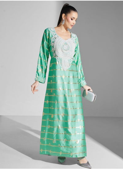 اشتري Embellished Embroidered Jalabiya في الامارات