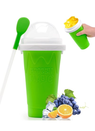 اشتري Slushie Maker Cup, Magic Quick Frozen Smoothies Cup Cooling Cup Double Layer Squeeze Cup Slushy Maker, Homemade Ice Cream Maker DIY it for Children and Family في الامارات