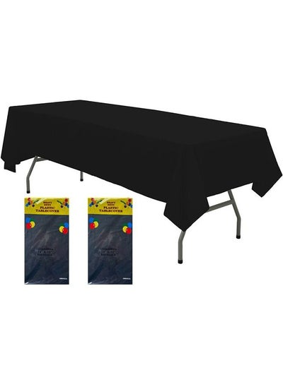 Buy 2 Pack Black Disposable Table Cloths for Birthday party Wedding or Ramadan 137x183cm in Saudi Arabia