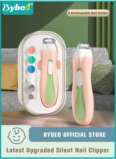 اشتري Baby Nail Clippers, Electric Trimmer, Infant Nails File Kit with LED Lighting and 6 Different Sized Sanding Pads for Newborn Toddler Children or Adults Toes Fingernails Care في الامارات