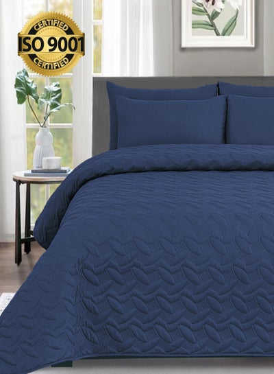 Buy 4Piece Microfiber Bedspread Set Fits 200 x 200 cm Double Size Bed King Size Compressed Comforter Set Elmira Series in Saudi Arabia
