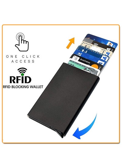 Buy redit Card Holder Wallet With Rfid Protection, One Click 6 Cards Slide Out Multicolour in Egypt