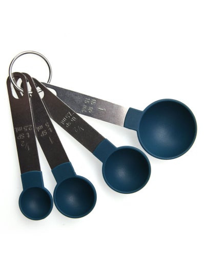 Buy 4pcs Measuring Spoon Set Blue Color 11.8X4.2X3 Cm in UAE
