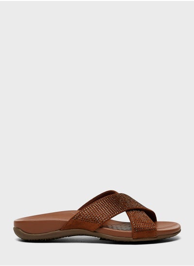 Buy Cross Strap Flat Sandals in Saudi Arabia