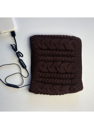 اشتري USB Heated Neck Warmer Knitted Fleece Winter ScarfCoffee Coffee في الامارات