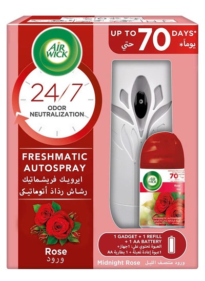 Buy Airwick Air Freshener Freshmatic Auto Spray Midnight Rose - Gadget and 1 Refill, 250ml in UAE