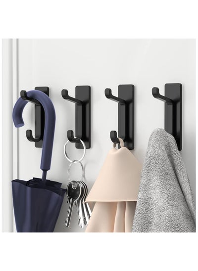 Buy 4 Pack Coat Hooks Sticky Wall Hooks Stainless Heavy Duty Stick Hooks on Wall Door Anti-Rust Towel Hooks for Towel Coat Hat Purse in Bathroom Shower Kitchen in Saudi Arabia