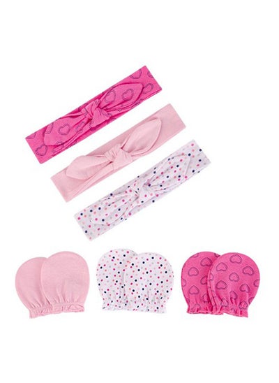 Buy 3 Piece Headband And 3 Piece Scratch Mitten Set  Navy Hearts in UAE