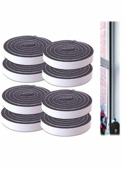 Buy Seal Tape, Strong Adhesive Soundproof Shockproof Gap Sealing Foam Rubber Weather Stripping Strip Tape for Home Window Door Draught Excluder Air Conditioner 8 Rolls of 1M Long Each in UAE