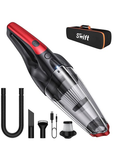 Buy Handheld Vacuum Cleaner Wireless, 7KPA High Power Hand Held Vacuuming Cordless with LED Light HEPA Filter, Rechargeable Car Vacuum for Home Car Corner Stairs Pet Hair Dust Clean, Black in UAE