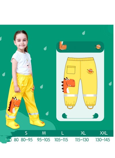 اشتري Children's Rain Pants Waterproof Trousers Boys And Girls Baby Cartoon Yellow في السعودية