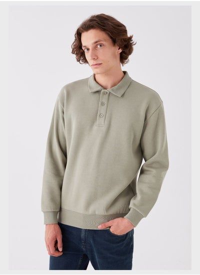 Buy Polo Neck Knitted Sweatshirt in UAE