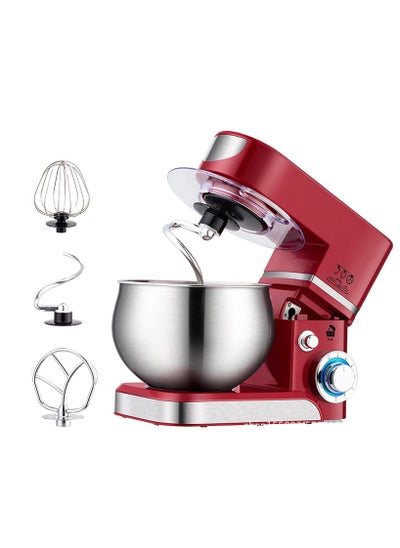 Buy 5L Stainless Bowl Electric Food Stand Mixer Chef Milkshake Beater Cream Egg Whisk Blender Cake Dough Kneading Machine in UAE