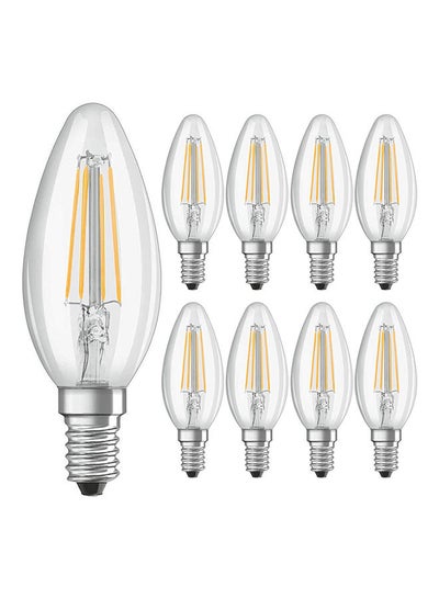 Buy 10-Piece E14 Filament 2700K 4W Classic B 40 Clear Light Non Dimmable LED Bulb Warm White in UAE