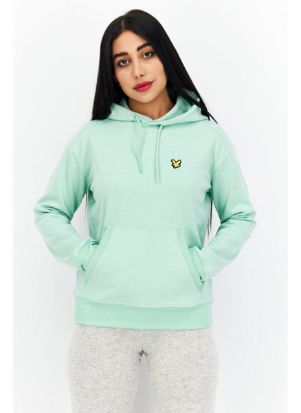 اشتري Women Hooded Brand Logo Sweatshirt, Light Green في السعودية