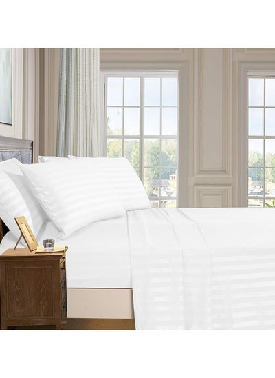 Buy Microfiber Hotel Comforter Set, Fits Double Size 200cm x 200cm, 4 Piece King Size (White, King) in Saudi Arabia