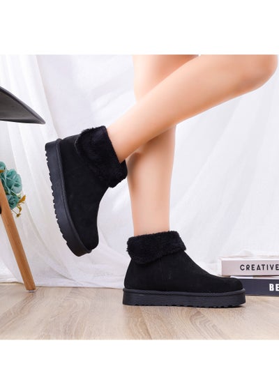 Buy Ankle Boot Flat Suede With Zipper Elegant Z-9 -Black in Egypt