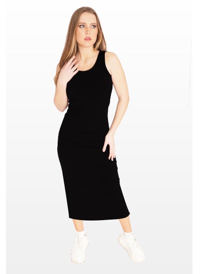 Buy wide cut long dress black egypt cotton 100% in Egypt