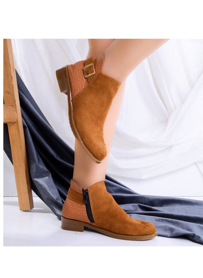 Buy Ankle Boot Flat Suede With Zipper G-29 - Havan in Egypt