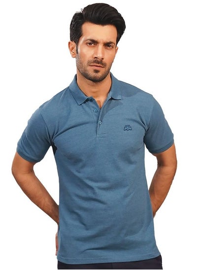 Buy Mendeez Men’s Classic Basic Blue Cotton Regular Fit Polo Neck T Shirt Casual. in UAE