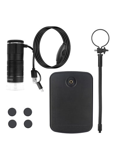 Buy 3-in-1 Digital Microscope 1000X Magnification HD 1080P Mobile Phone Microscope with Type-C+Android+Computer 3 in 1 Cable in UAE