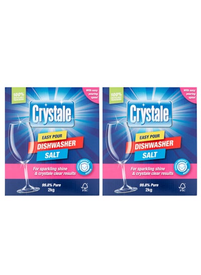 Buy Crystal Dishwasher Salt  2KG Pack of 2 in UAE