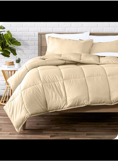 Buy Cotton - Plain - Heavy Comforter - 3.6Kgs - Down Alternative Filling - (For Matress 160cm/180cm) - Size (230cm x 240cm) - Cream in Egypt