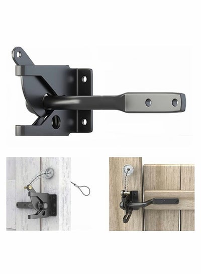 اشتري Upgrade Self Locking Gate Latch Heavy Duty Automatic with Cable Pull Opener for Wooden Fences Metal Gates Vinyl Fence Dog Door Latches Gravity Security في السعودية