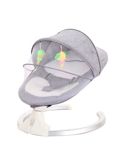 Buy Lovely Baby Kids Rocker LB 88605 with Swing Function - Hanging Toys - Music - Canopy - & Remote - Safe Swing Seat for Newborns - Rocking Chair for Small Infant 6-18 months - Grey in UAE