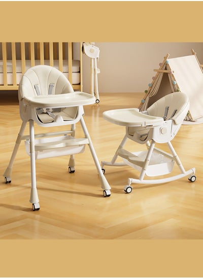 Buy 4-in-1 Baby High Chair High Chairs for Babies and Toddlers with Removable Tray and Adjustable Backrest & Height Convertible & Foldable Grows with Baby in Saudi Arabia