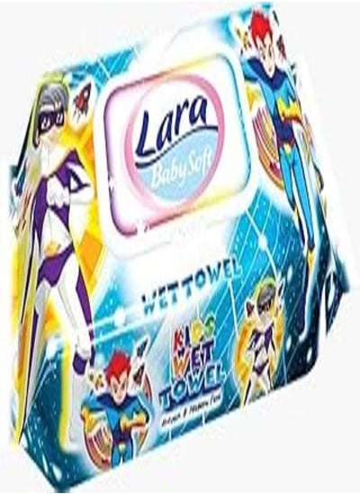 اشتري Lara Baby Soft Action Heroes Printed Wet Wipes - 72 Pieces في مصر