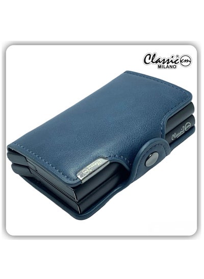 Buy Classic Milano Wallet for men Premium Quality PU Mens Wallet Auto Cardholder (Blue) by Milano Leather in UAE