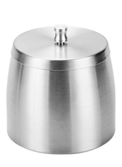 Buy Ashtray with Lid, Stainless Steel Covered Windproof Ash Tray for Indoor Outdoor Patio Home Office Living Room Hotel (Silver) in UAE