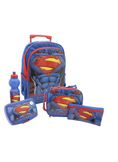 Buy Warner Bros. Superman 5-in-1 Value Set Trolley Bag with Accessory in UAE