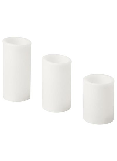 Buy Led Block Candle Set Of 3 White Indoor in Saudi Arabia