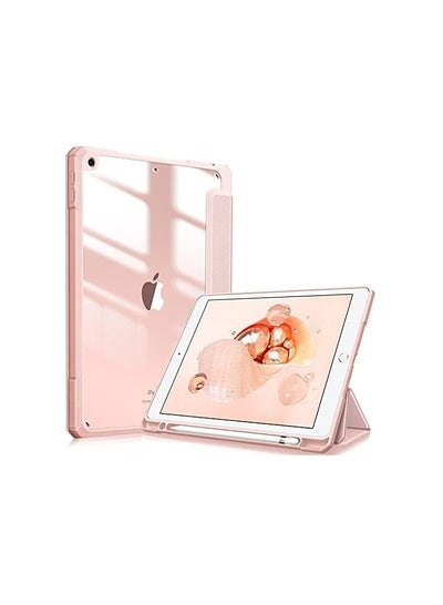 Buy Ecosystem Hybrid Case Compatible with iPad 9th/8th/7th Generation (2021/2020/2019 Model, 10.2/10.5 inch) - Shockproof Cover with Clear Back Shell w/Pencil Holder, Auto Wake/Sleep (Pink) in Egypt