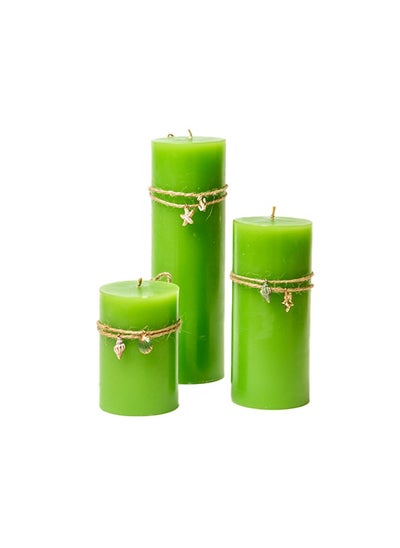 Buy 3 candel Lemon Lime Pillars diffrent size in Egypt