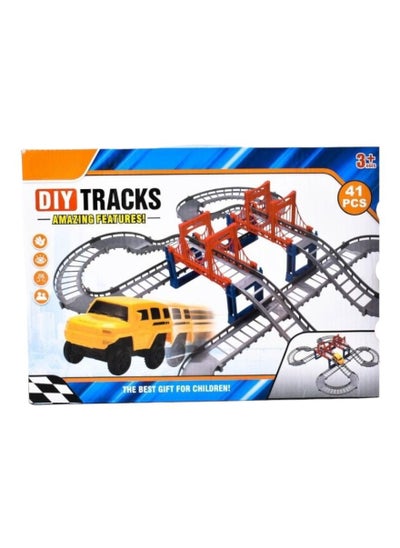 Buy 41 Pc DIY Battery Operated Car Track Vehicle Playset in Saudi Arabia