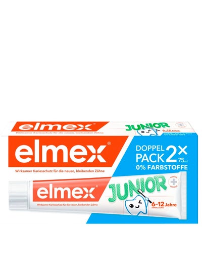 Buy Elmex Toothpaste children junior 6 to 12 years (2x75ml), 150 ml in UAE