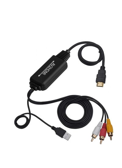 Buy RCA to HDMI Converter Cable for 1080P Video and Audio, Compatible with PC Xbox PS3 PS4 TV and More in UAE