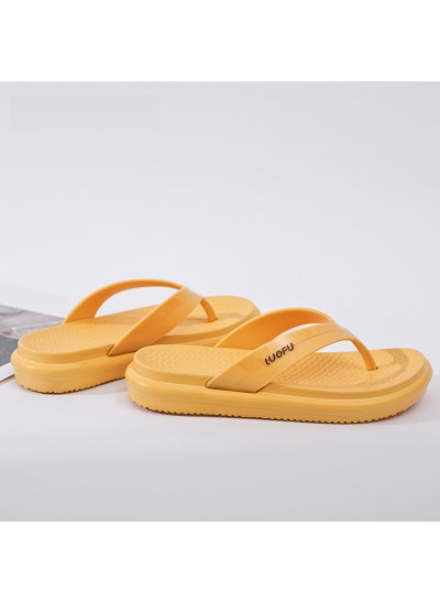 Buy Fashion Thick-Soled Flip Flops for WomenYellow Yellow in UAE