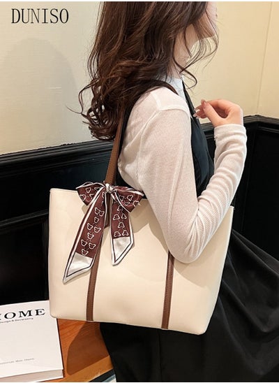 Buy Women's Shoulder Tote Bag Faux Leather Handbag for Women Large Capacity Messenger Fashionable Travel Shoulder Bag for Ladies Girls College Students in UAE