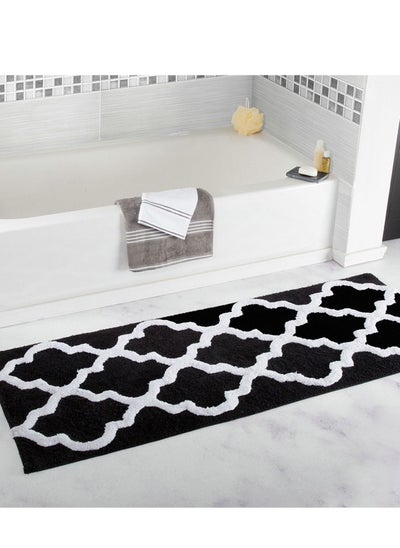 اشتري Bathroom Rug Mat, Soft and Absorbent Microfiber Bath Rugs, Non-Slip Shaggy Bath Carpet, Machine Wash Dry, Bath Mats for Bathroom Floor, Tub and Shower, Black 120*45cm في الامارات